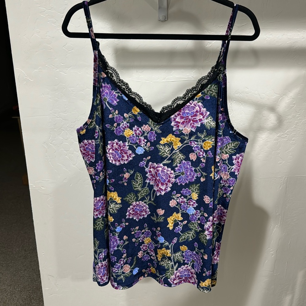 Torrid velvet floral swing cami